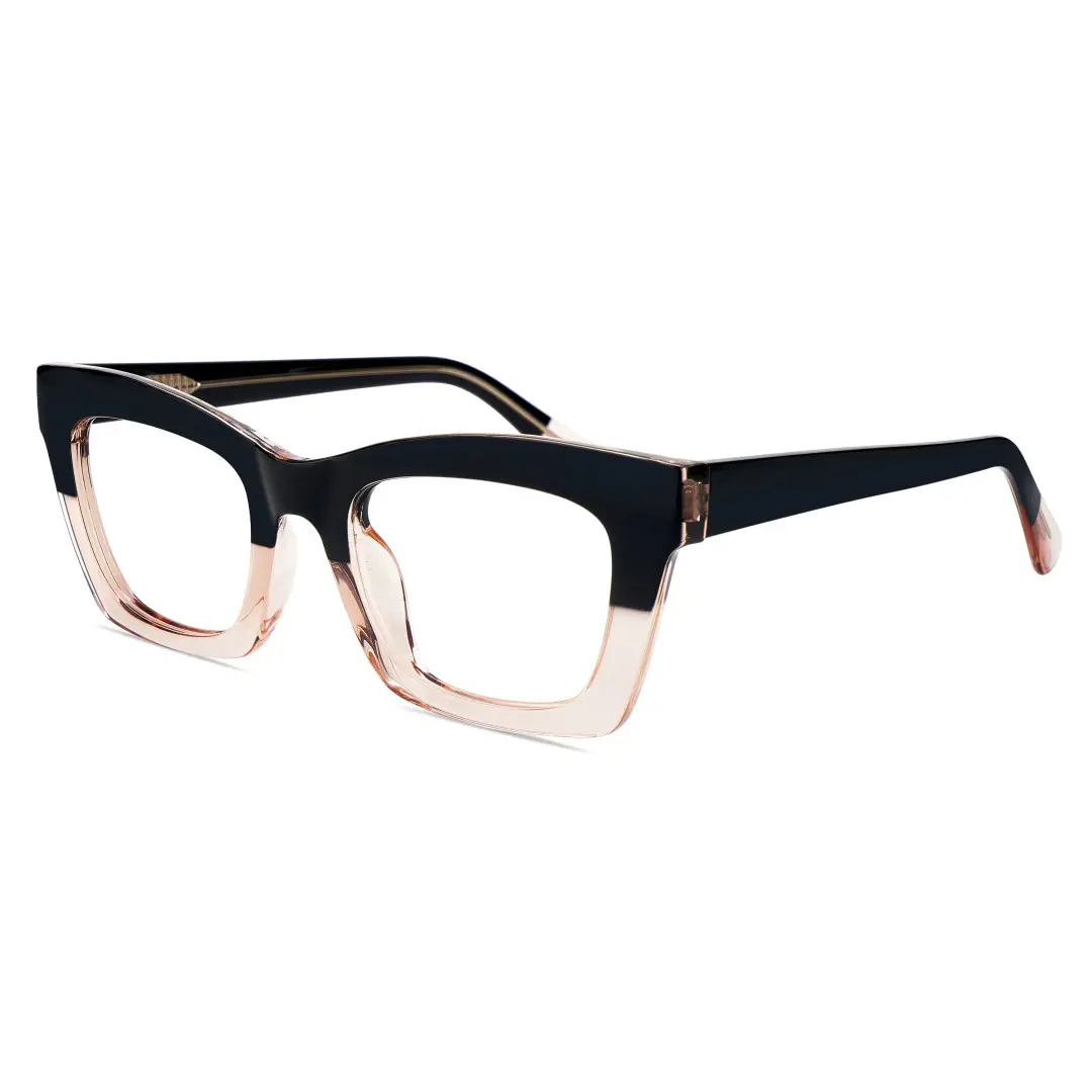 Angle view of Lukas cat eye tr90 eyeglasses CR0012209 in black
