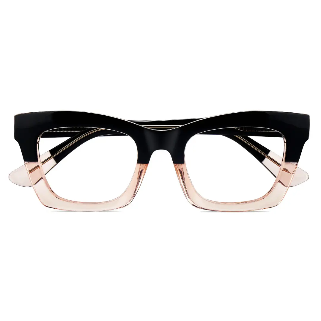 Front folded view of Lukas cat eye tr90 eyeglasses CR0012209 in black