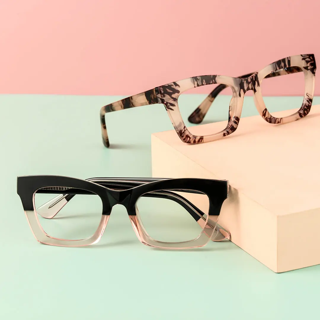 Scene close-up view of Lukas cat eye tr90 eyeglasses CR0012209 in tortoise