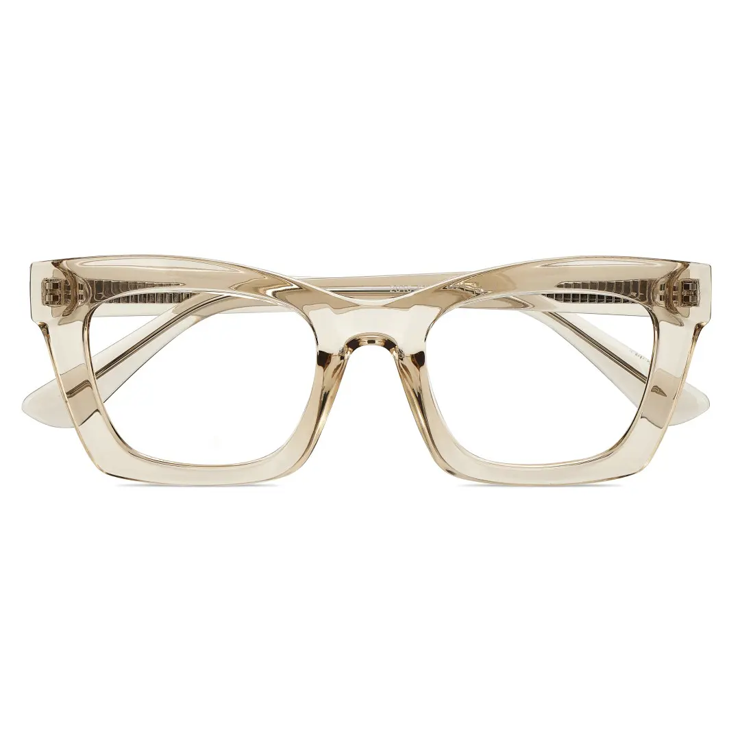 Front folded view of Lukas cat eye tr90 eyeglasses CR0012209 in yellow