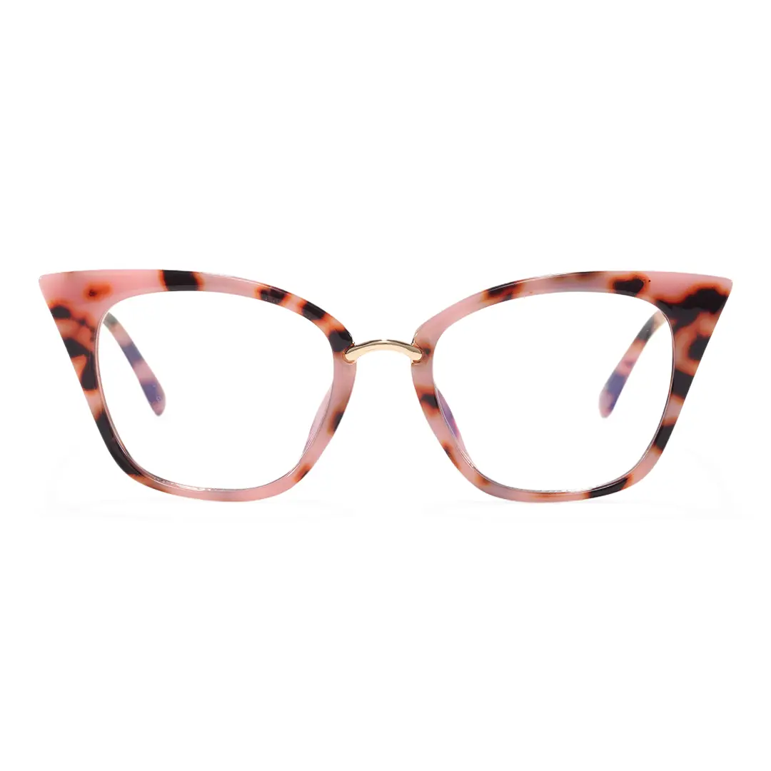 Front view of Chandrikar vintage cat eye tr90 eyeglasses CR0012211 in red tortoise