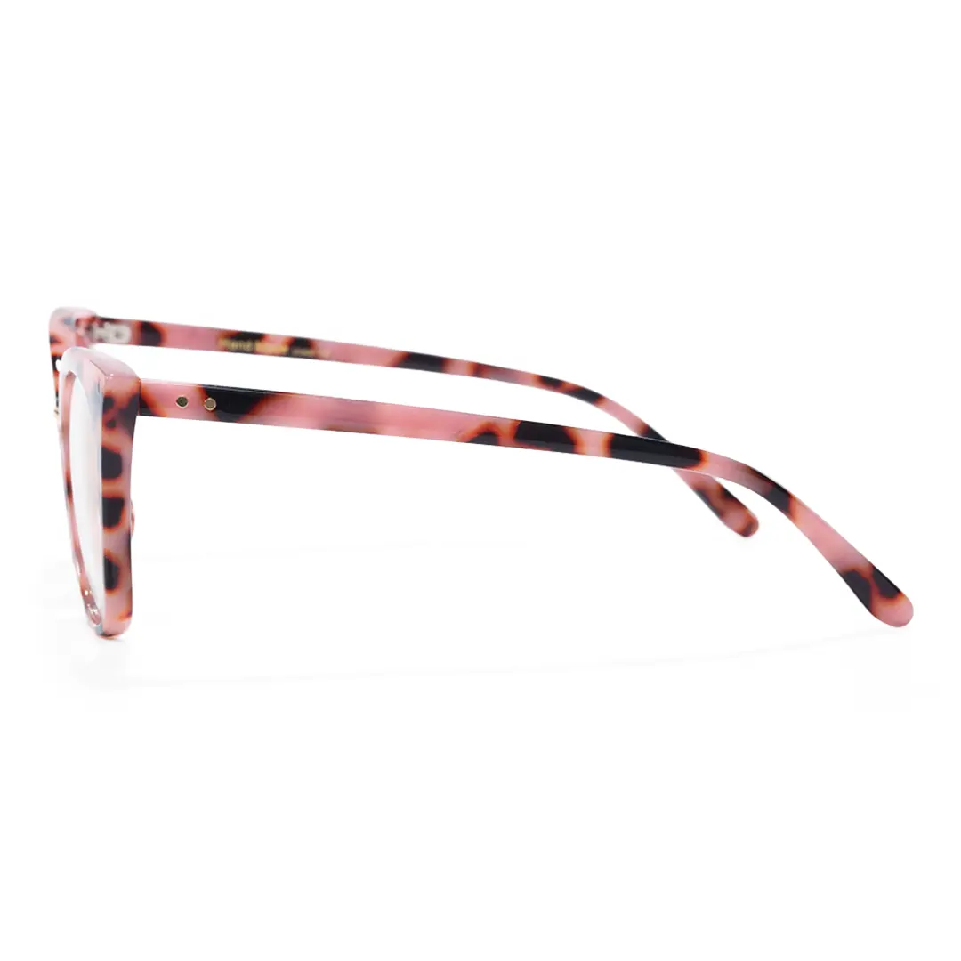 Side view of Chandrikar vintage cat eye tr90 eyeglasses in red tortoise. SPU: CR0012211