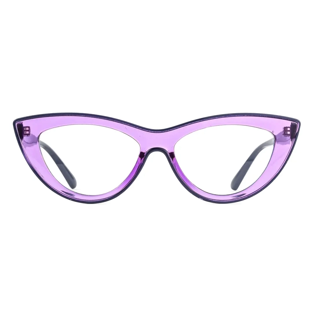 Front view of Quinn vintage cat eye tr90 eyeglasses CR0012307 in purple