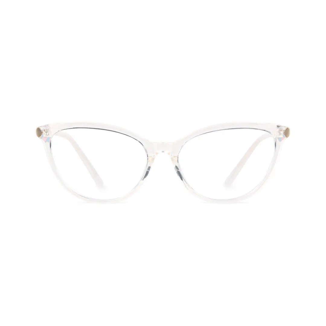 Front view of Adfie cat eye tr90 eyeglasses CR0012408 in clear