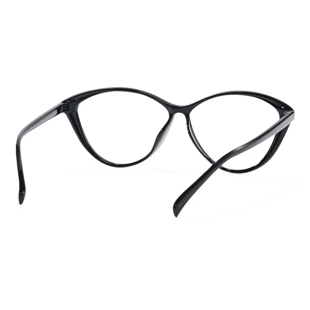 Back view of Patti vintage cat eye tr90 eyeglasses in black. SPU: CR0012507