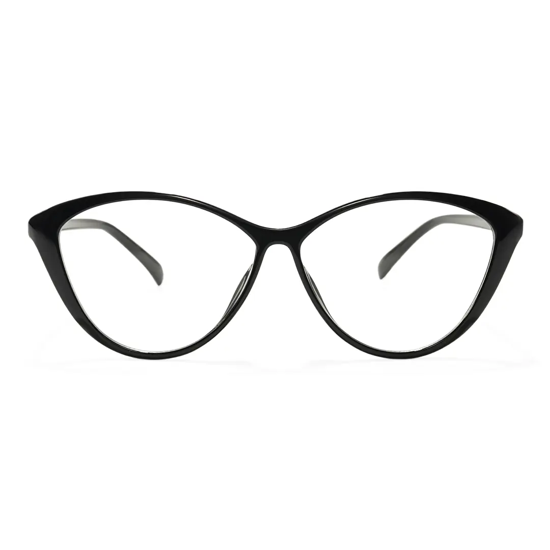 Front view of Patti vintage cat eye tr90 eyeglasses CR0012507 in black