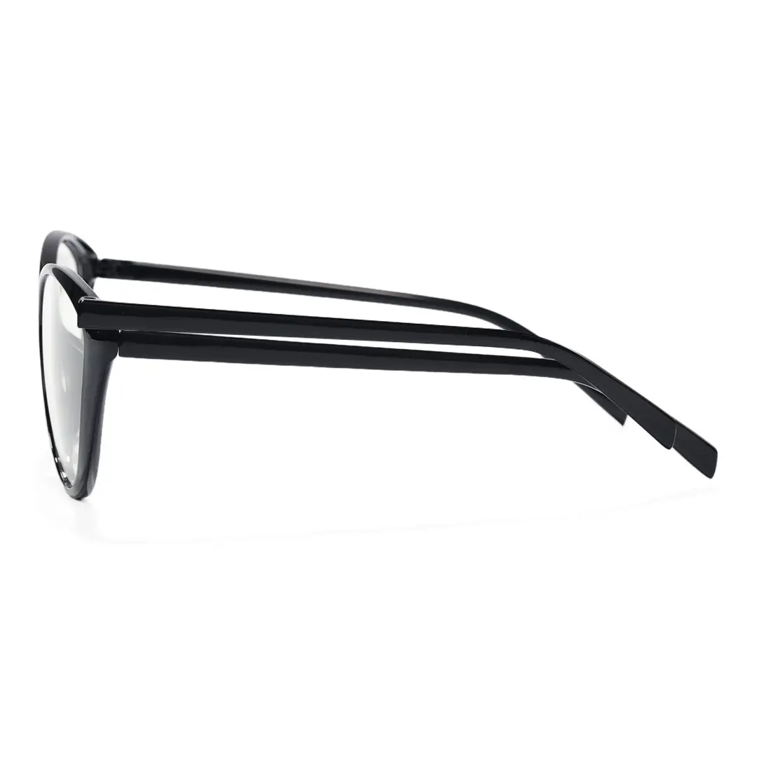 Side view of Patti vintage cat eye tr90 eyeglasses in black. SPU: CR0012507