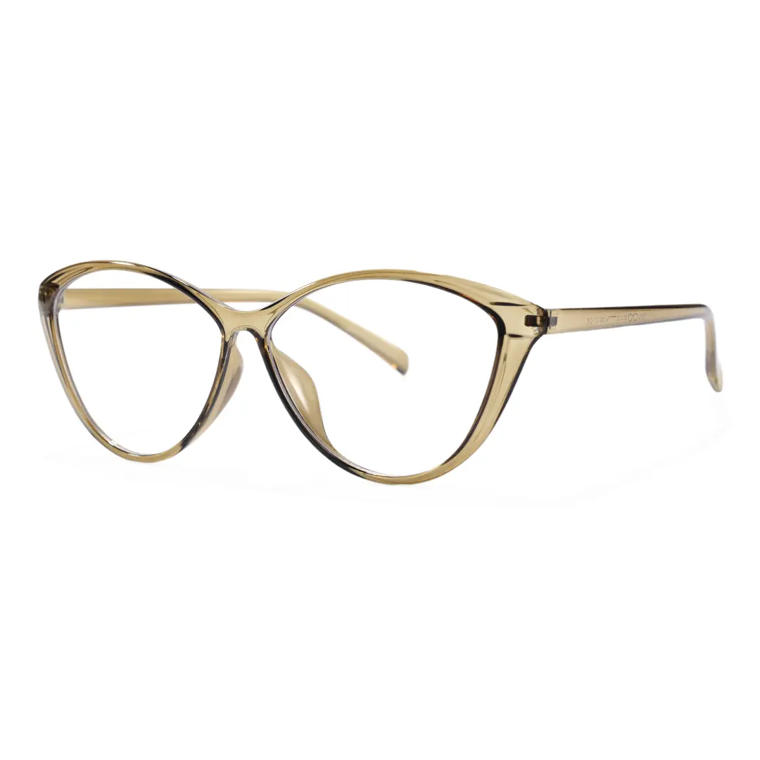 Angle view of Patti vintage cat eye tr90 eyeglasses in green. SPU: CR0012507
