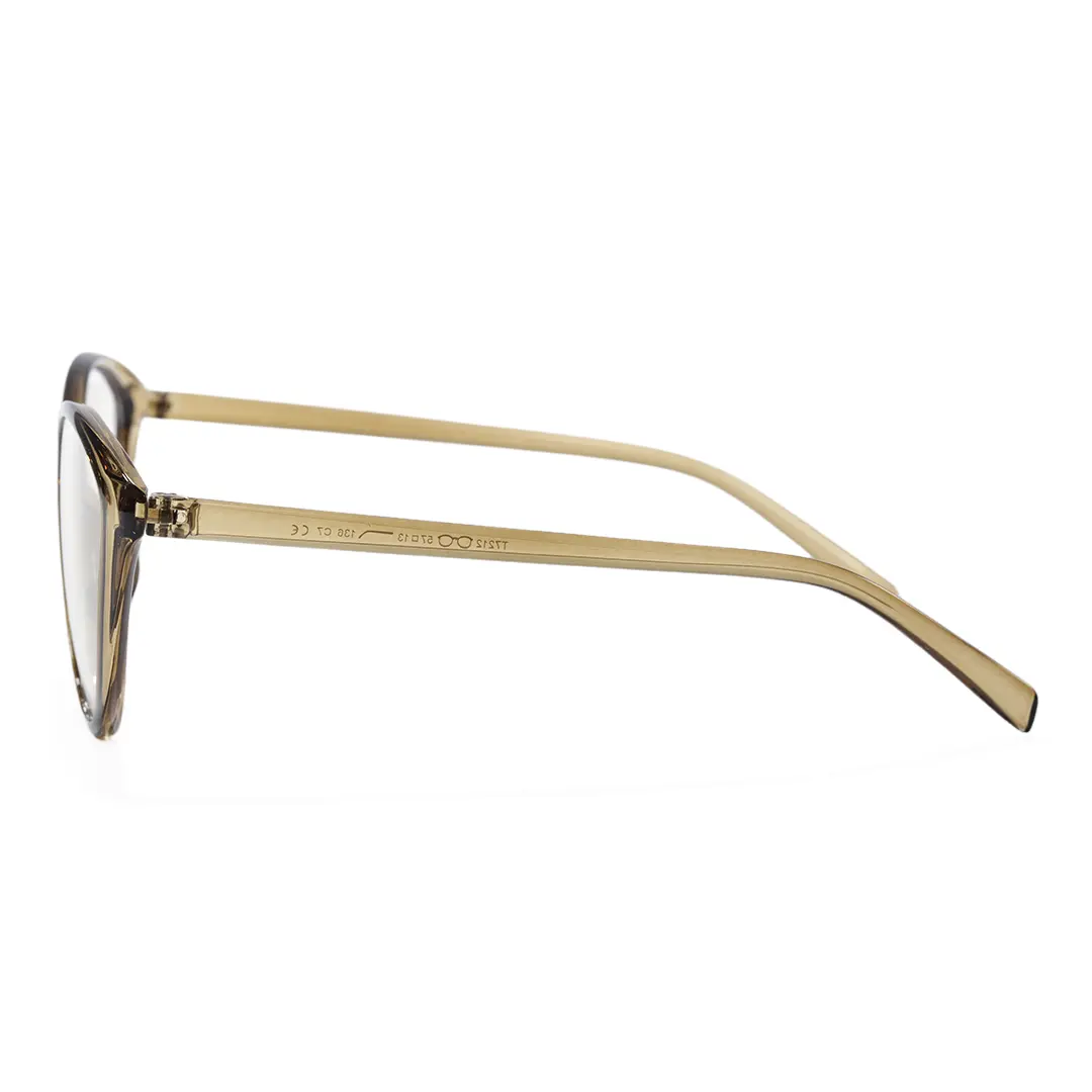 Side view of Patti vintage cat eye tr90 eyeglasses in green. SPU: CR0012507