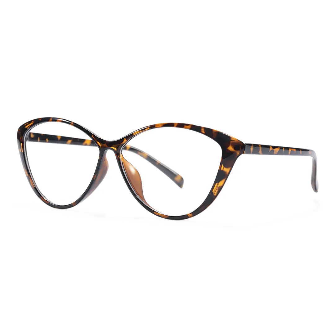 Angle view of Patti cat eye tr90 eyeglasses CR0012507 in tortoise