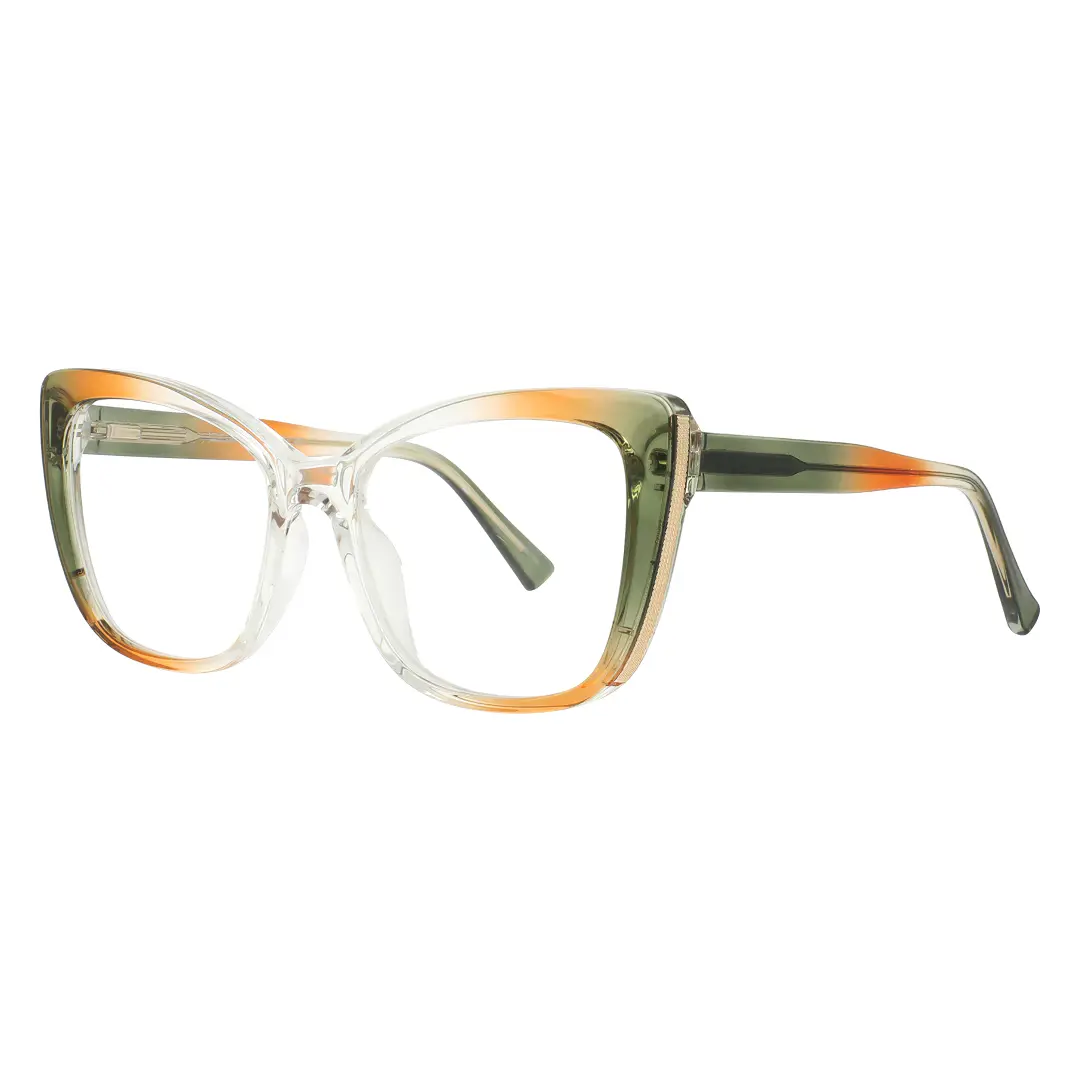 Angle view of dawson colorful cat-eye tr90 eyeglasses cr0022402 in green