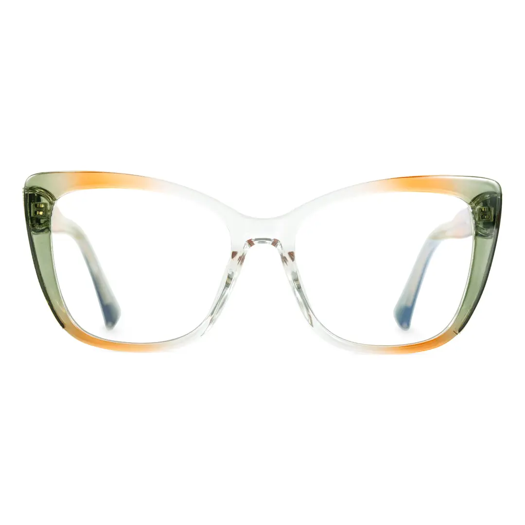 Front view of dawson colorful cat-eye tr90 eyeglasses cr0022402 in green
