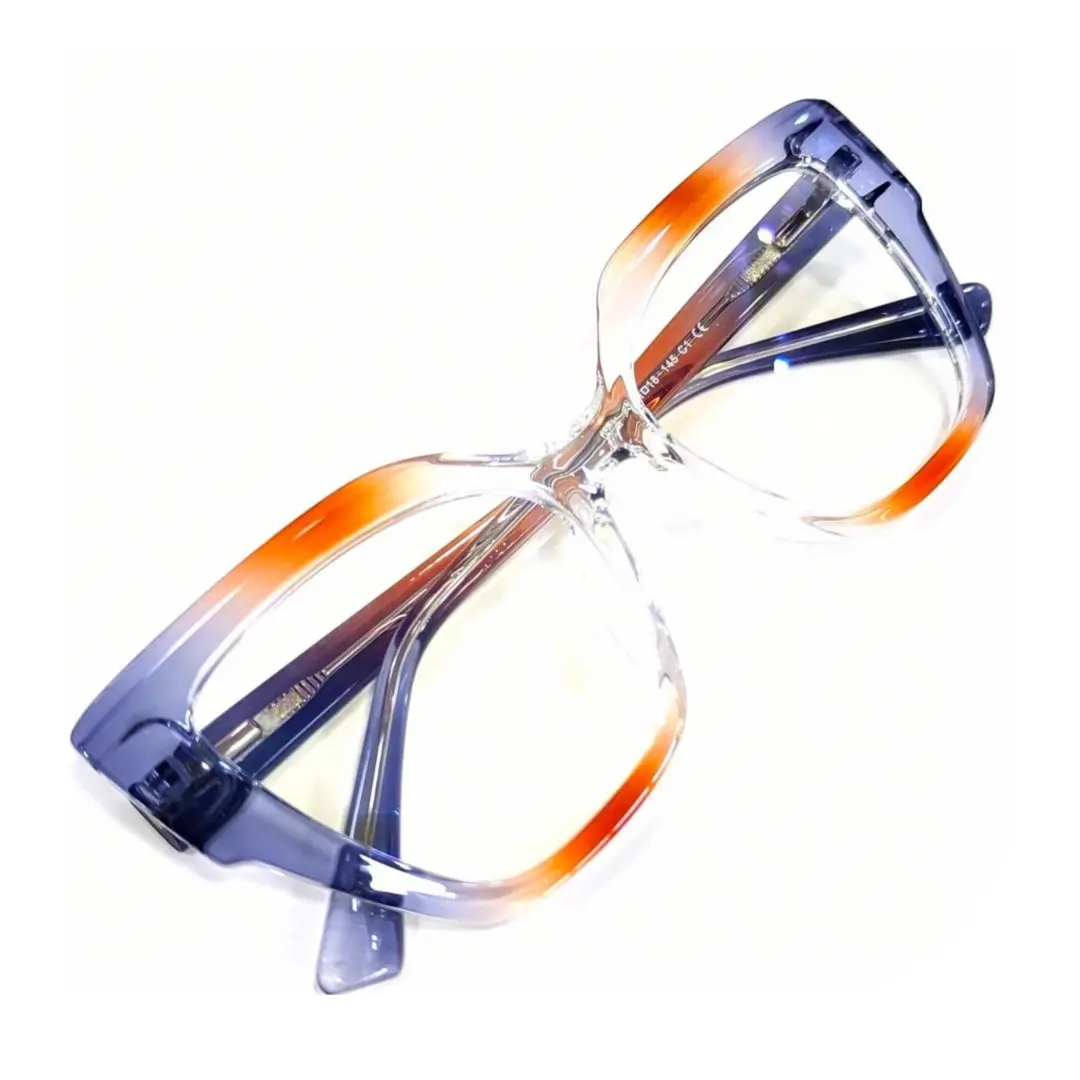 Front folded view of dawson colorful cat-eye tr90 eyeglasses cr0022402 in purple