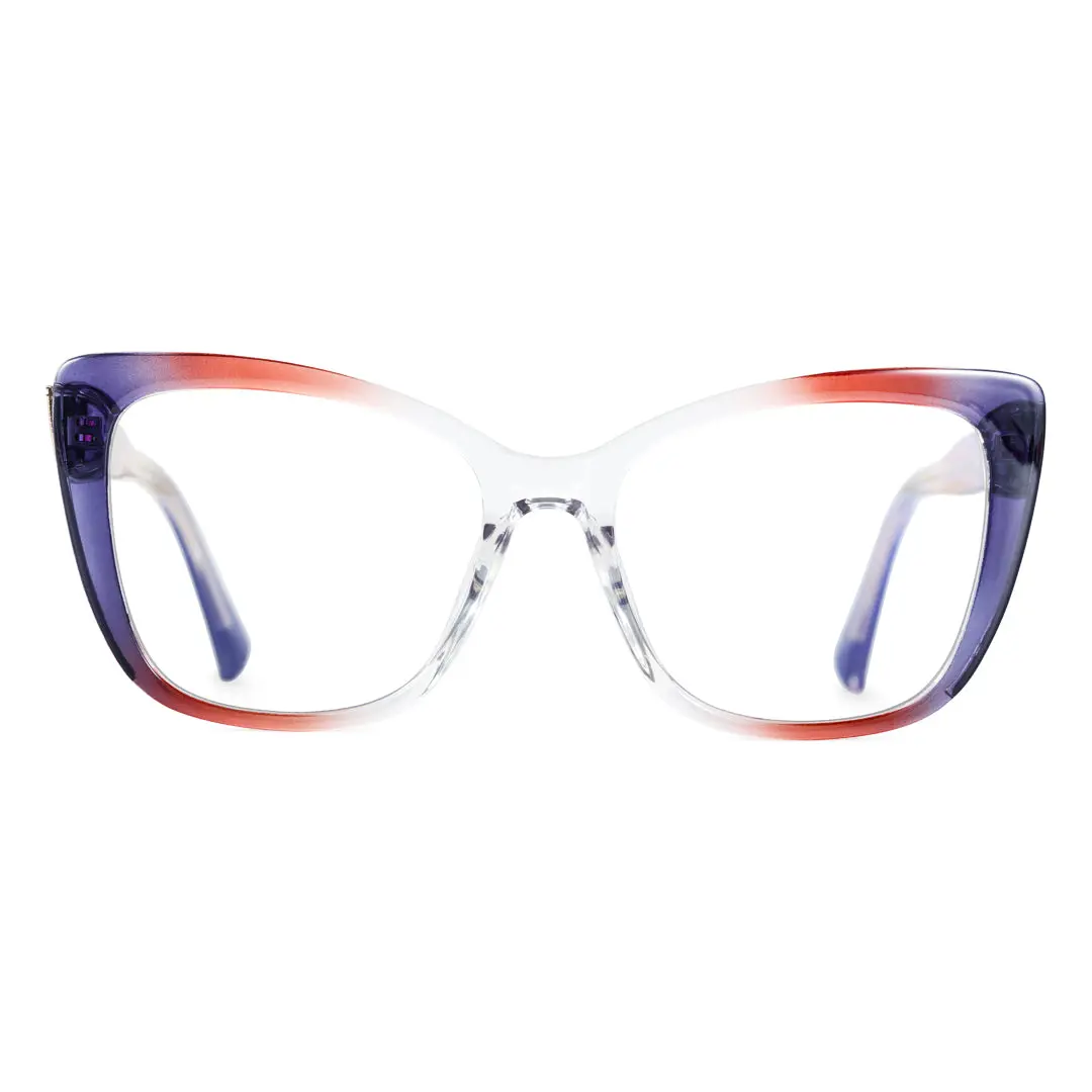 Front view of dawson colorful cat-eye tr90 eyeglasses cr0022402 in purple