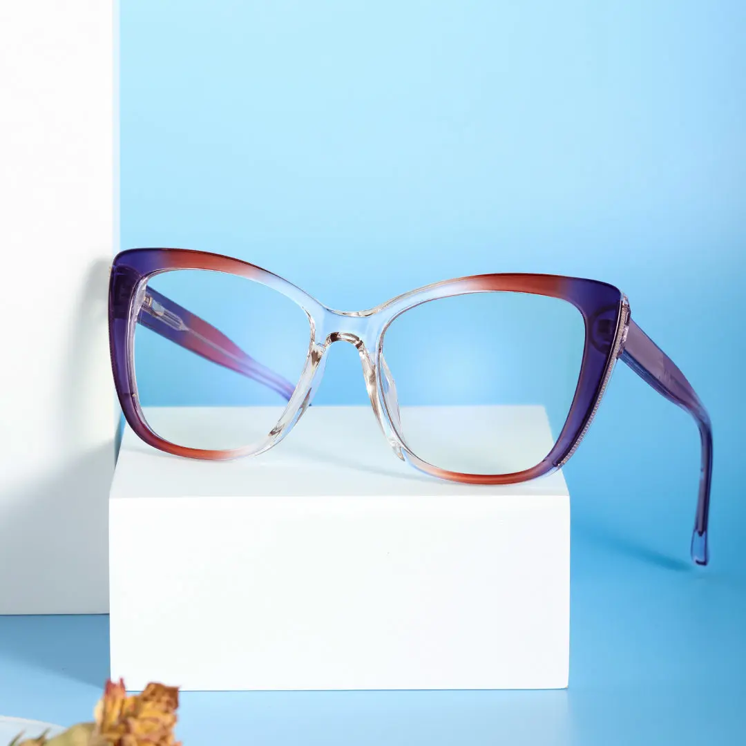 Scene view of Dawson colorful cat eye tr90 eyeglasses CR0022402 in purple