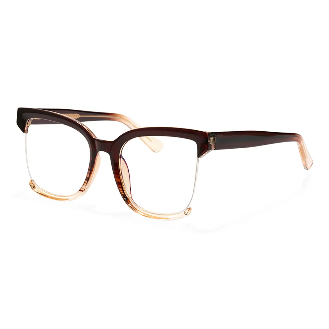 Angle view of Cery cat eye tr90 eyeglasses CR0022502 in brown