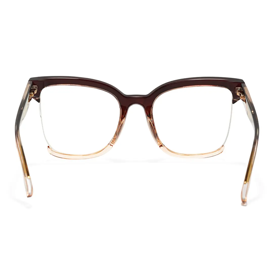 Back view of Cery cat eye tr90 eyeglasses CR0022502 in brown