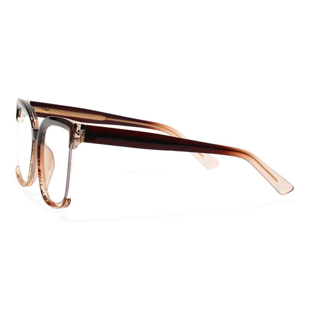Side view of Cery cat eye tr90 eyeglasses CR0022502 in brown