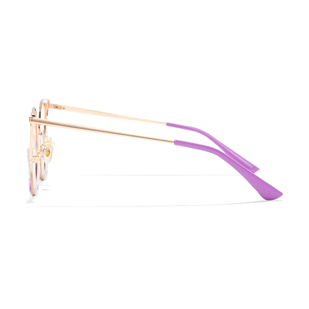 Side view of Vibrate colorful cat eye tr90 eyeglasses in multicolor. SPU: CR0032501