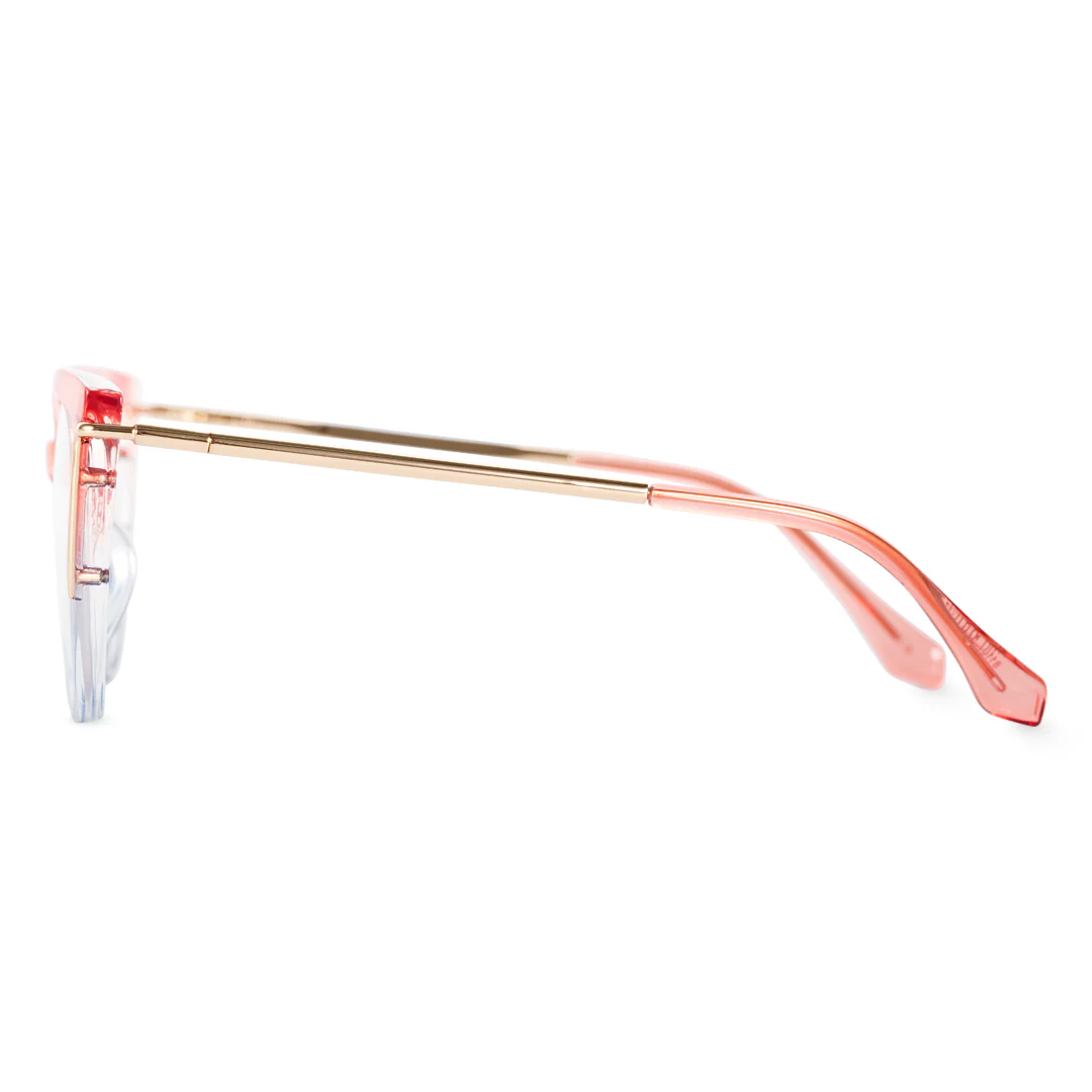 Side view of tristan cat-eye tr90 eyeglasses cr0042402 in pink