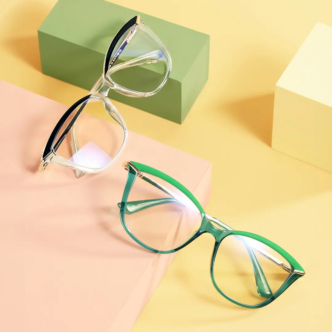 Scene view of Pagex cat eye tr90 eyeglasses CR0042404 in green