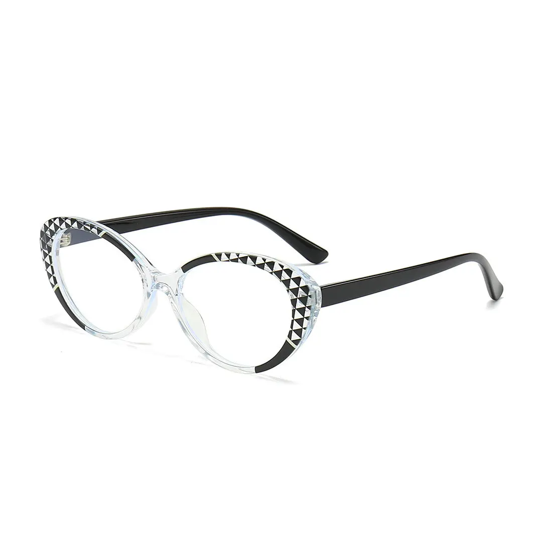 Angle view of Seren cat eye tr90 eyeglasses CR0042405 in black