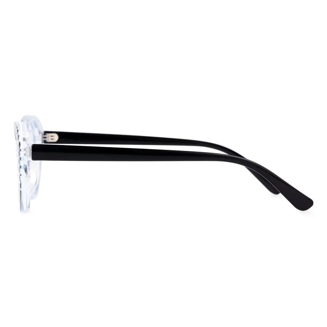 Side view of Seren cat eye tr90 eyeglasses CR0042405 in black