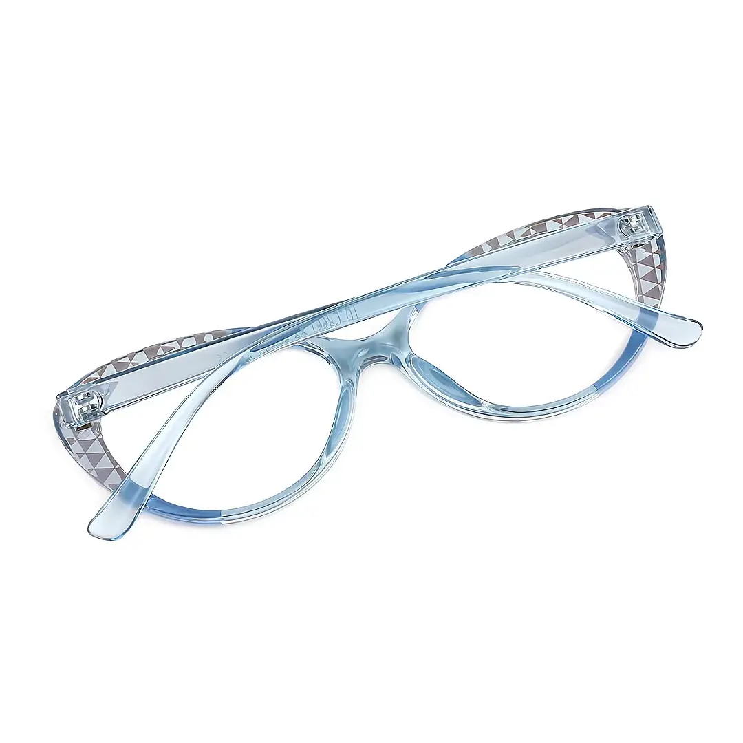 Back folded view of Seren cat eye tr90 eyeglasses CR0042405 in blue