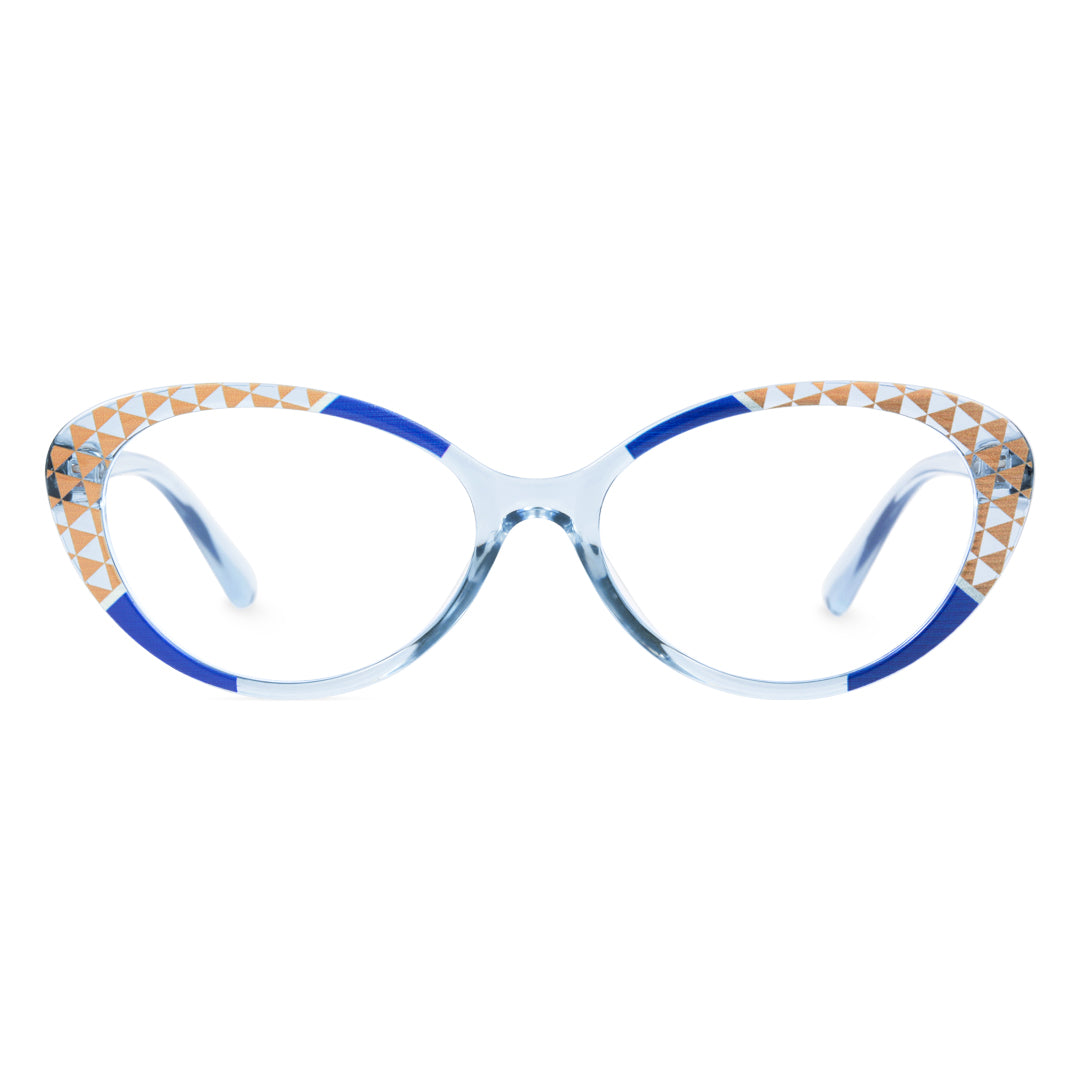 Front view of Seren cat eye tr90 eyeglasses CR0042405 in blue