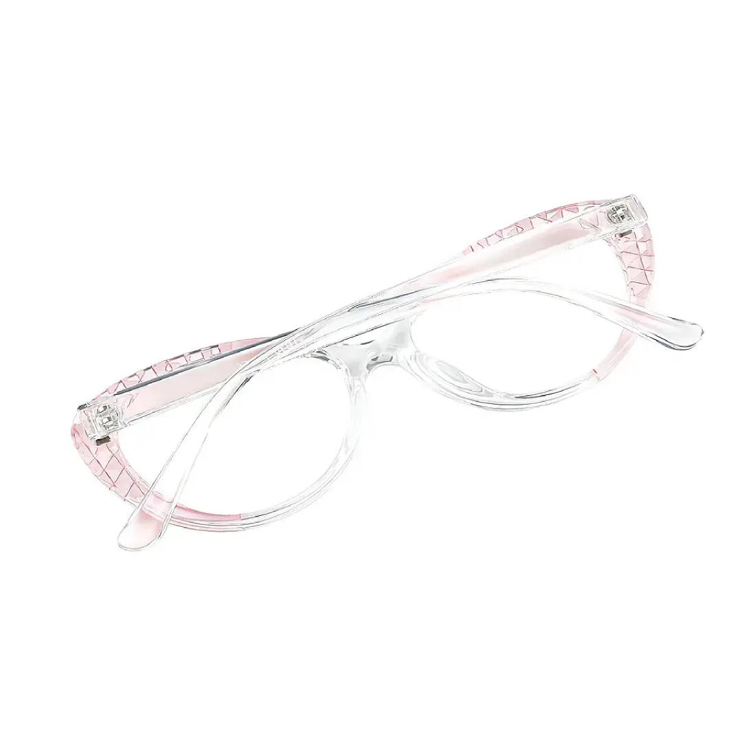 Back folded view of Seren cat eye tr90 eyeglasses CR0042405 in pink