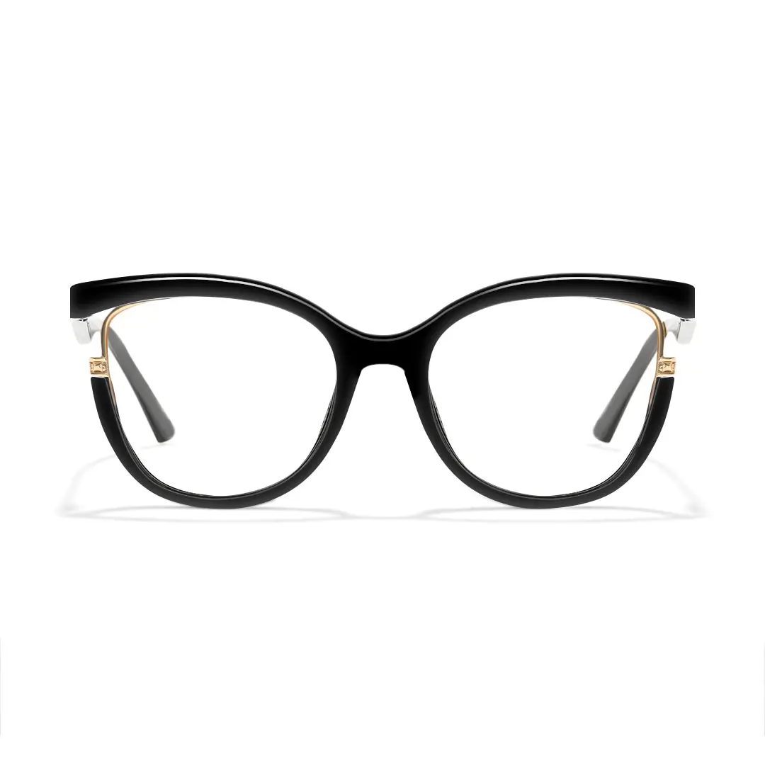 Front view of Viewer cat eye tr90 eyeglasses CR0042501 in black