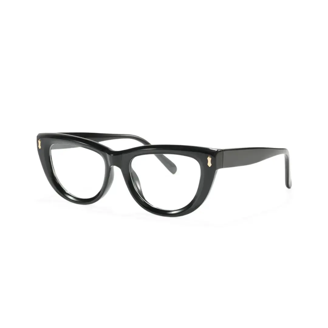 Angle view of Kathy cat eye tr90 eyeglasses CR0042506 in black
