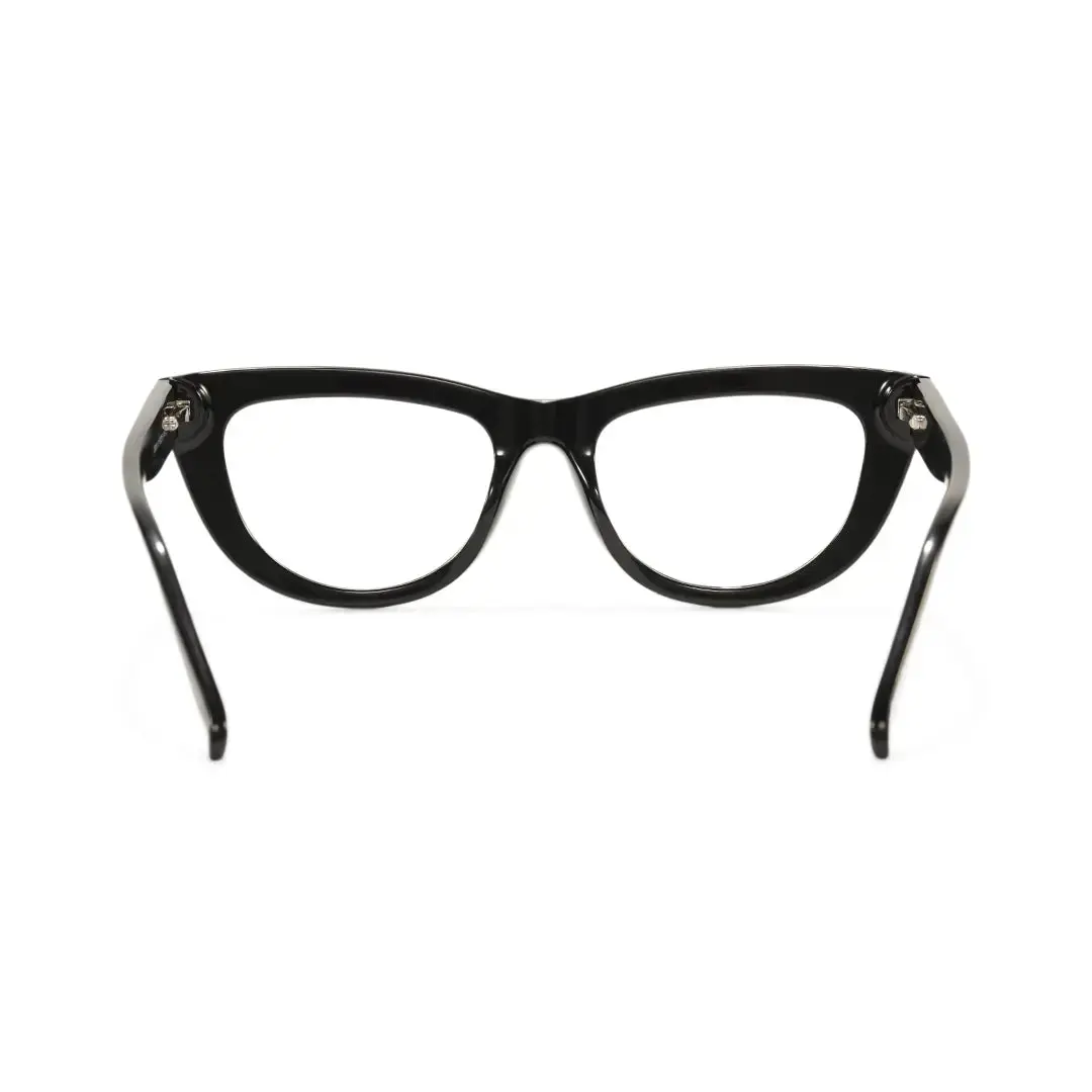 Back view of Kathy cat eye tr90 eyeglasses CR0042506 in black
