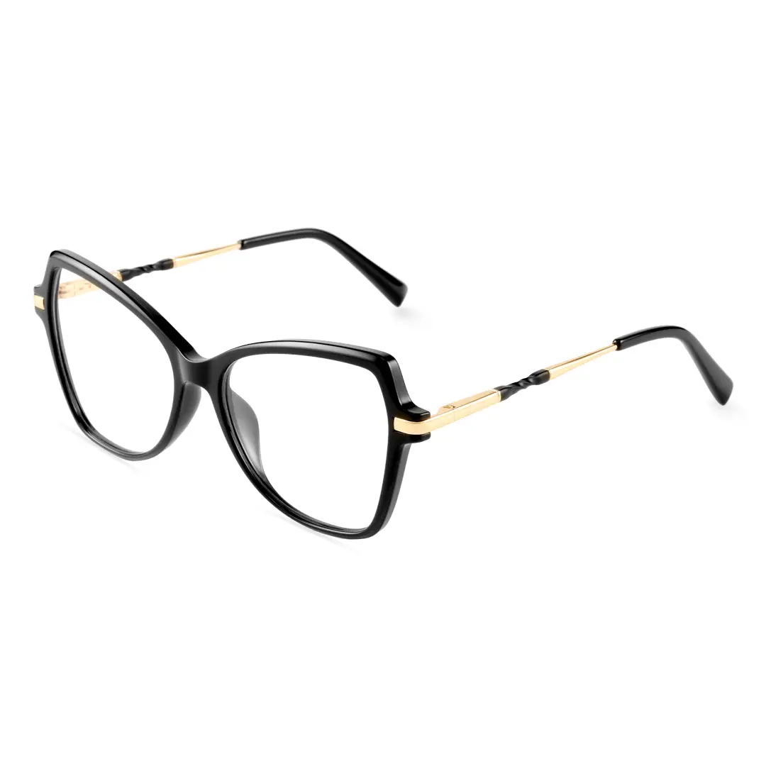Angle view of Qcody cat eye tr90 eyeglasses CR0052411 in black