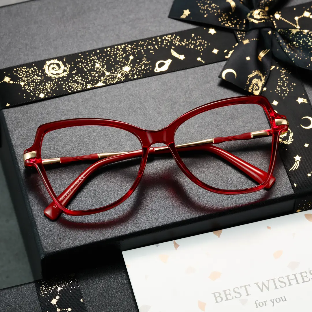 Scene view of Qcody cat eye tr90 eyeglasses CR0052411 in red