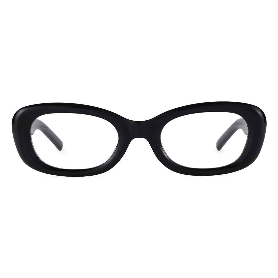 Front view of Dako fashion cat eye tr90 eyeglasses CR0062408 in black