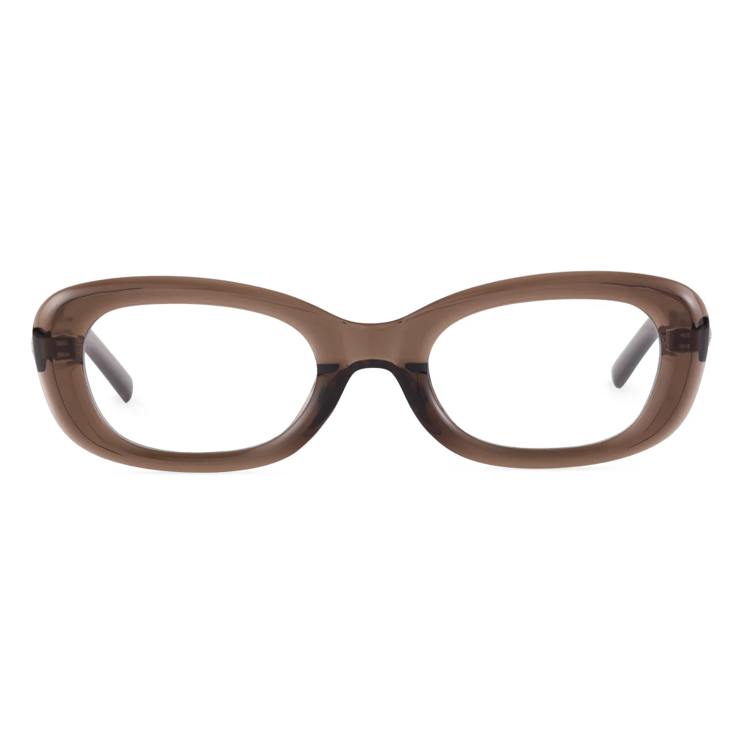 Front view of Dako fashion cat eye tr90 eyeglasses CR0062408 in brown