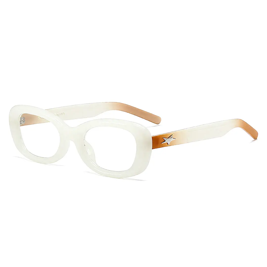 Angle view of Dako fashion cat eye tr90 eyeglasses in white. SPU: CR0062408