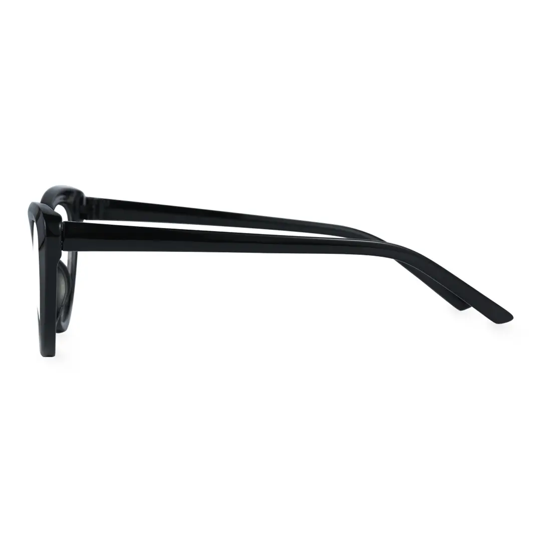 Side view of Andy vintage cat eye tr90 eyeglasses in black. SPU: CR0072404