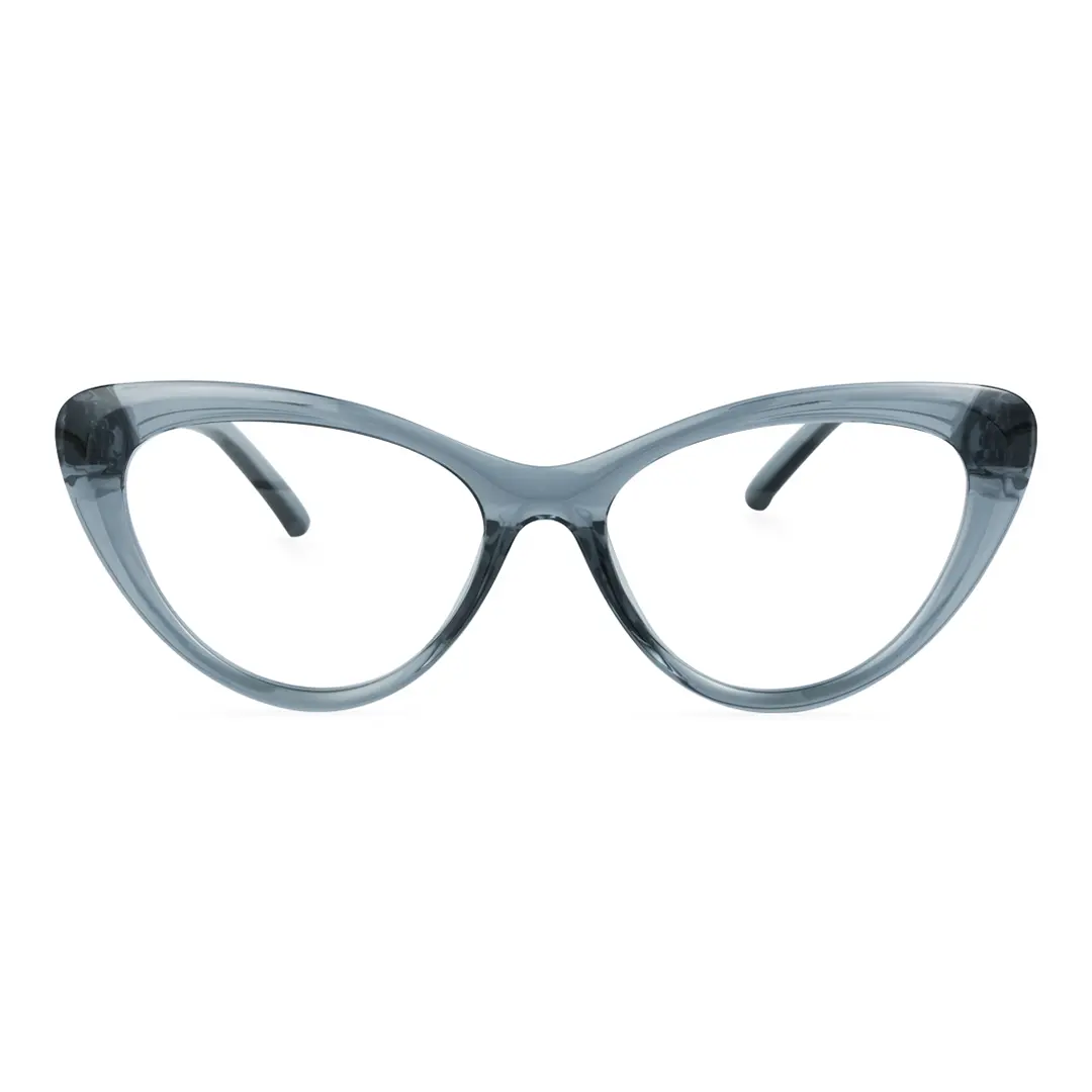 Front view of Andy vintage cat eye tr90 eyeglasses CR0072404 in blue