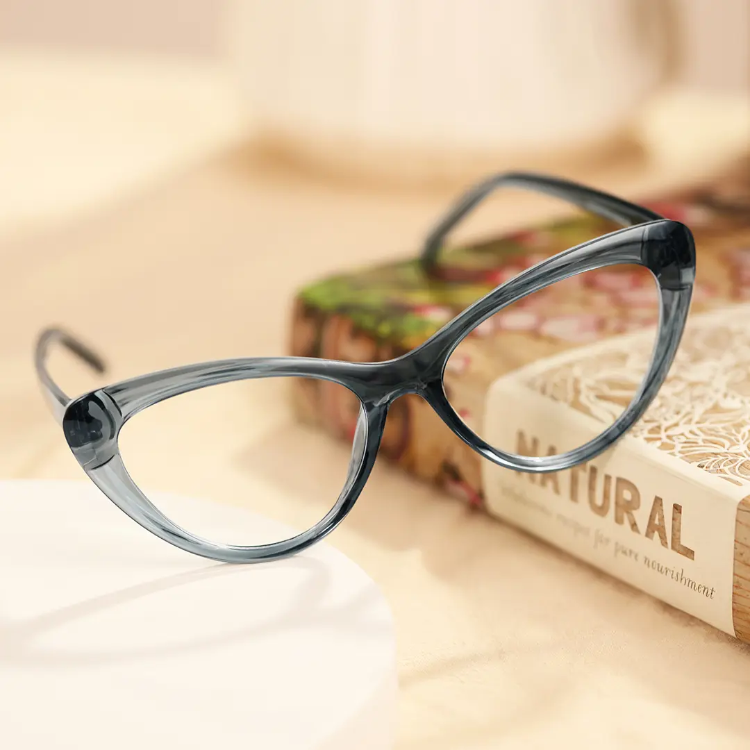 Scene view of Andy vintage cat eye tr90 eyeglasses in blue. SPU: CR0072404