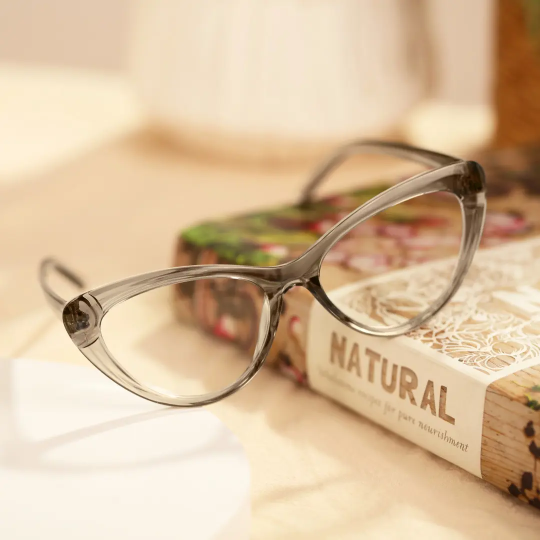 Scene view of andy cat eye tr90 eyeglasses CR0072404 in maize yellow