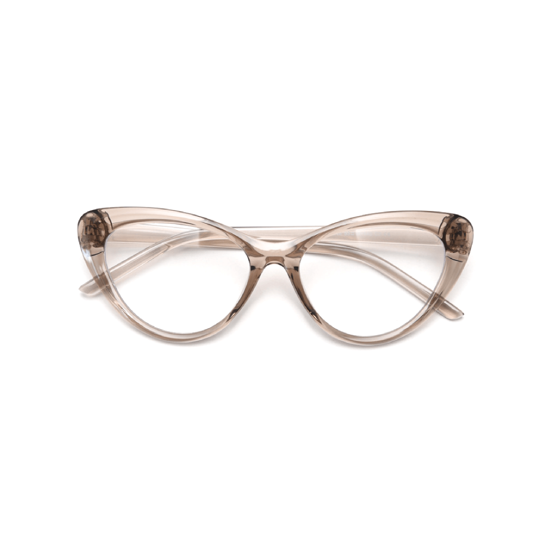 Front folded view of Andy vintage cat eye tr90 eyeglasses in maize yellow. SPU: CR0072404
