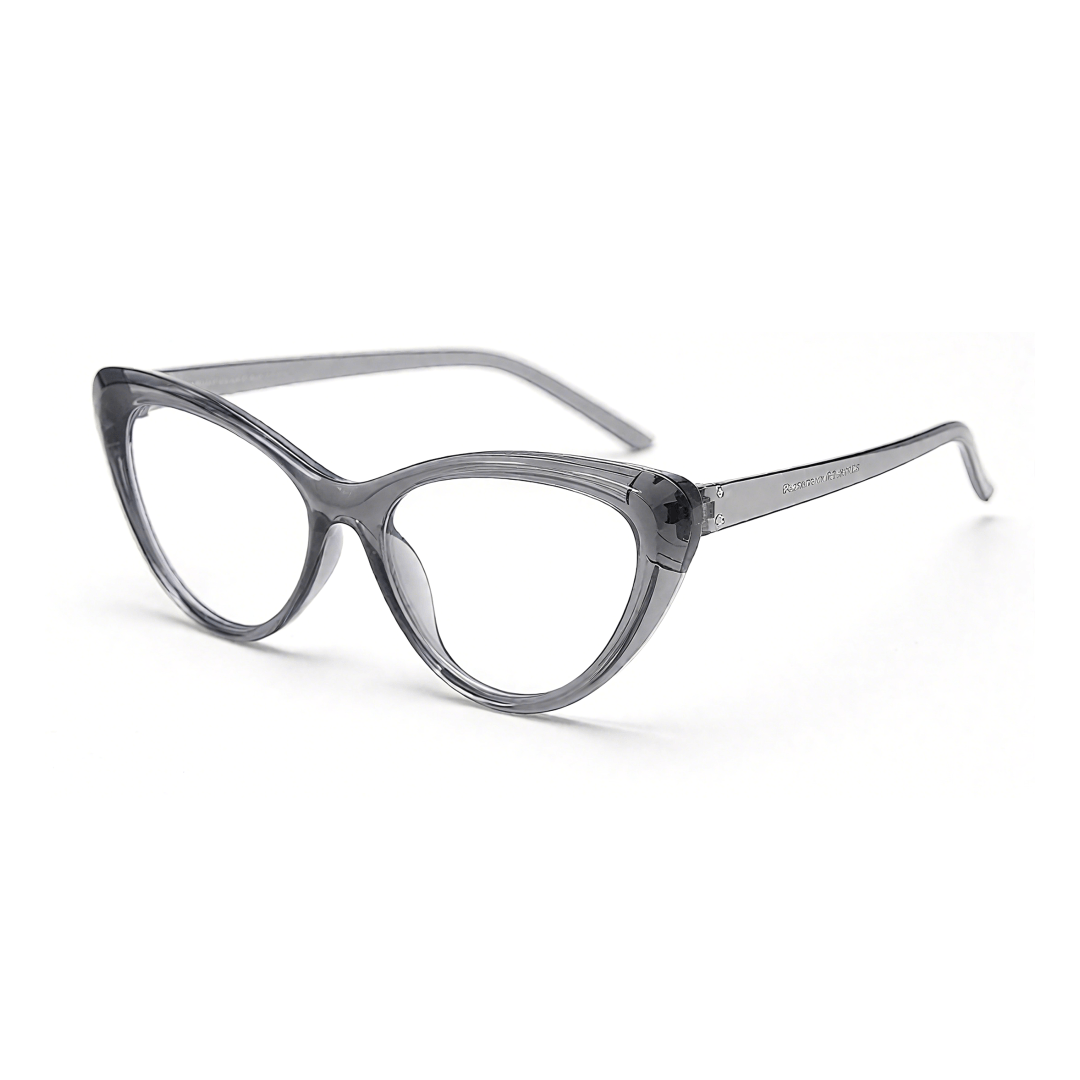 Angle view of Andy vintage cat eye tr90 eyeglasses in silver. SPU: CR0072404