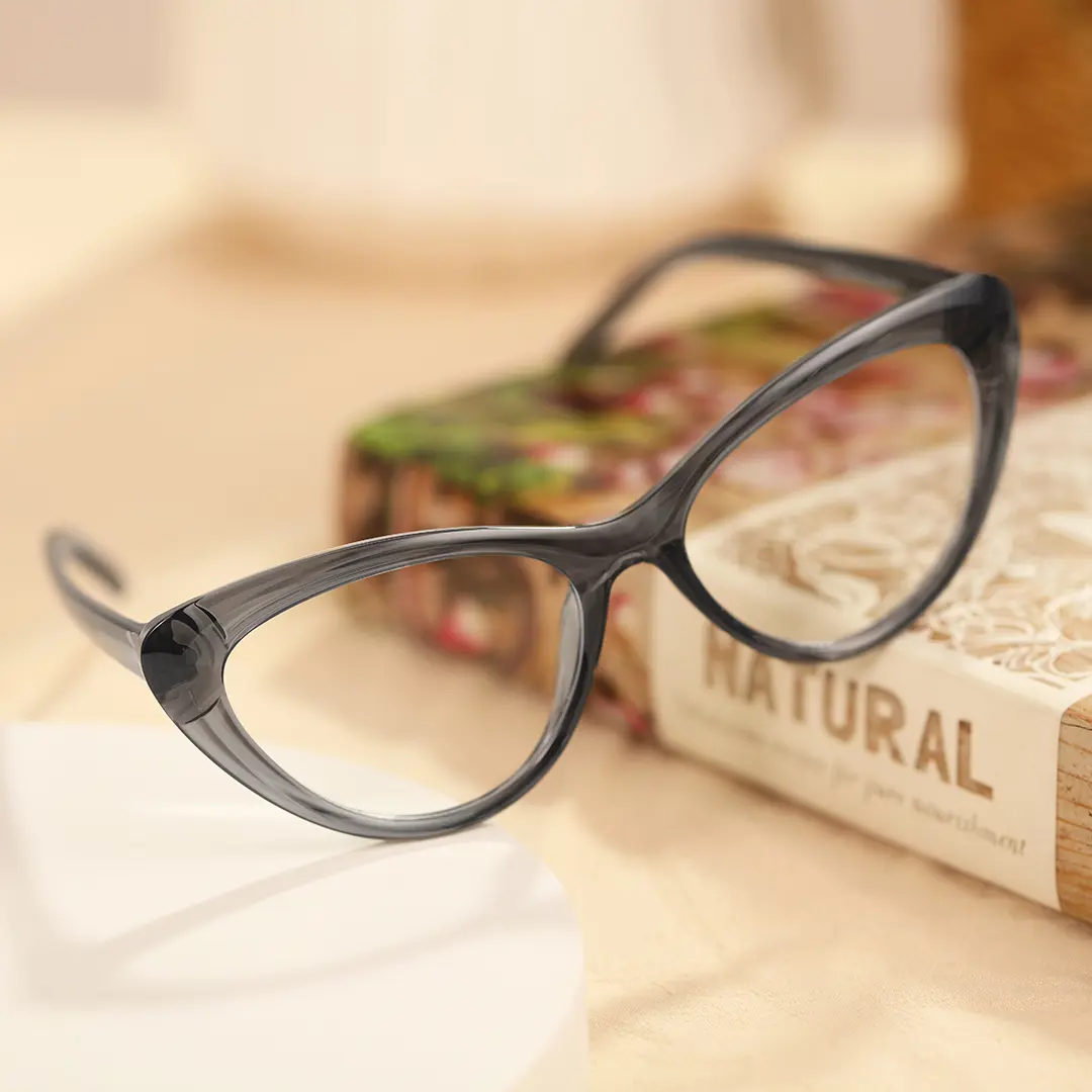 Scene view of Andy vintage cat eye tr90 eyeglasses in silver. SPU: CR0072404