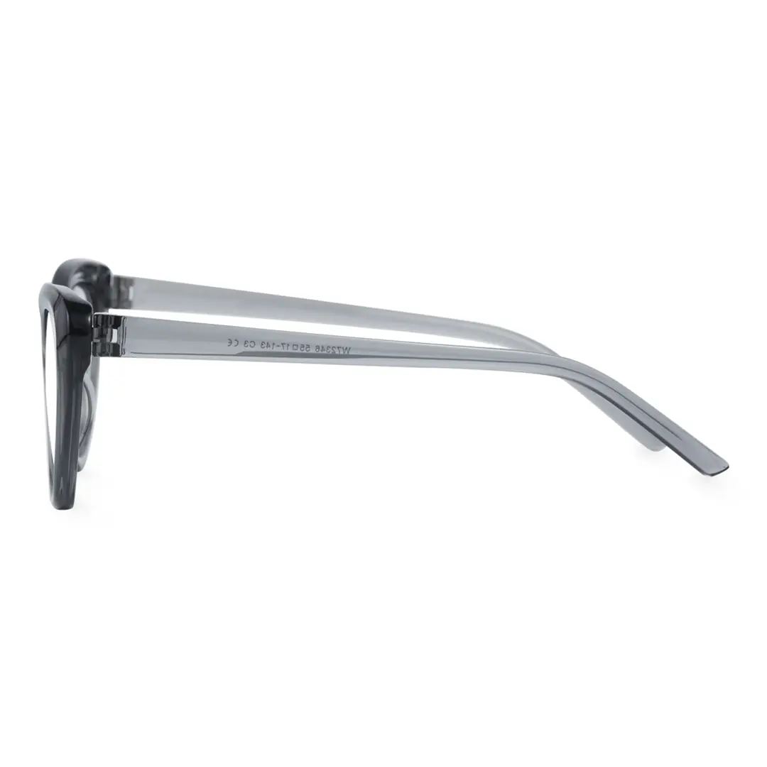 Side view of Andy vintage cat eye tr90 eyeglasses in silver. SPU: CR0072404