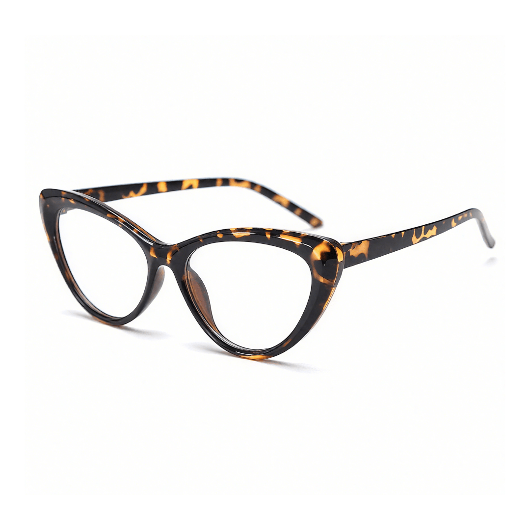 Angle view of Andy vintage cat eye tr90 eyeglasses in tortoise. SPU: CR0072404