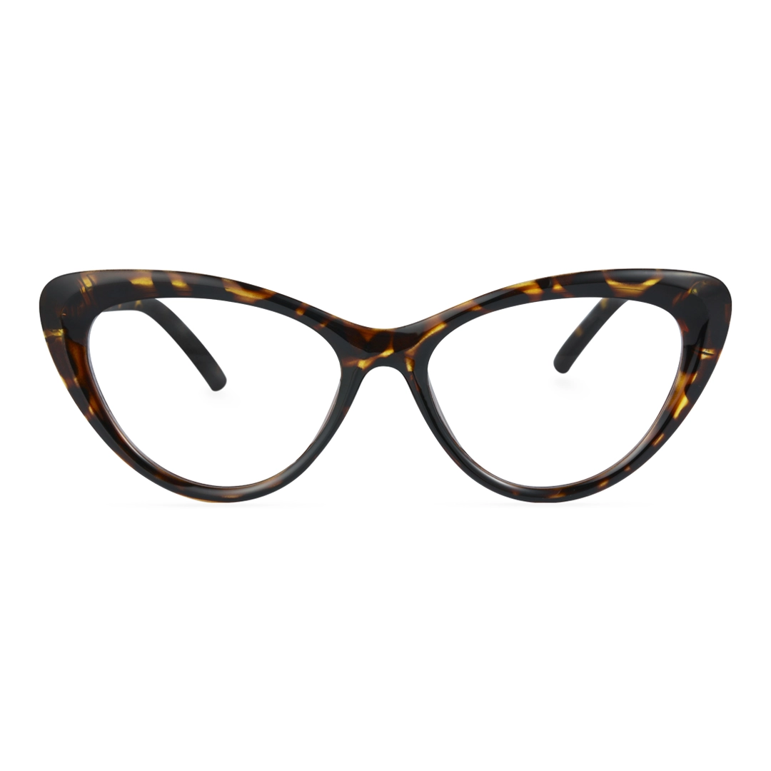 Front view of Andy vintage cat eye tr90 eyeglasses CR0072404 in tortoise