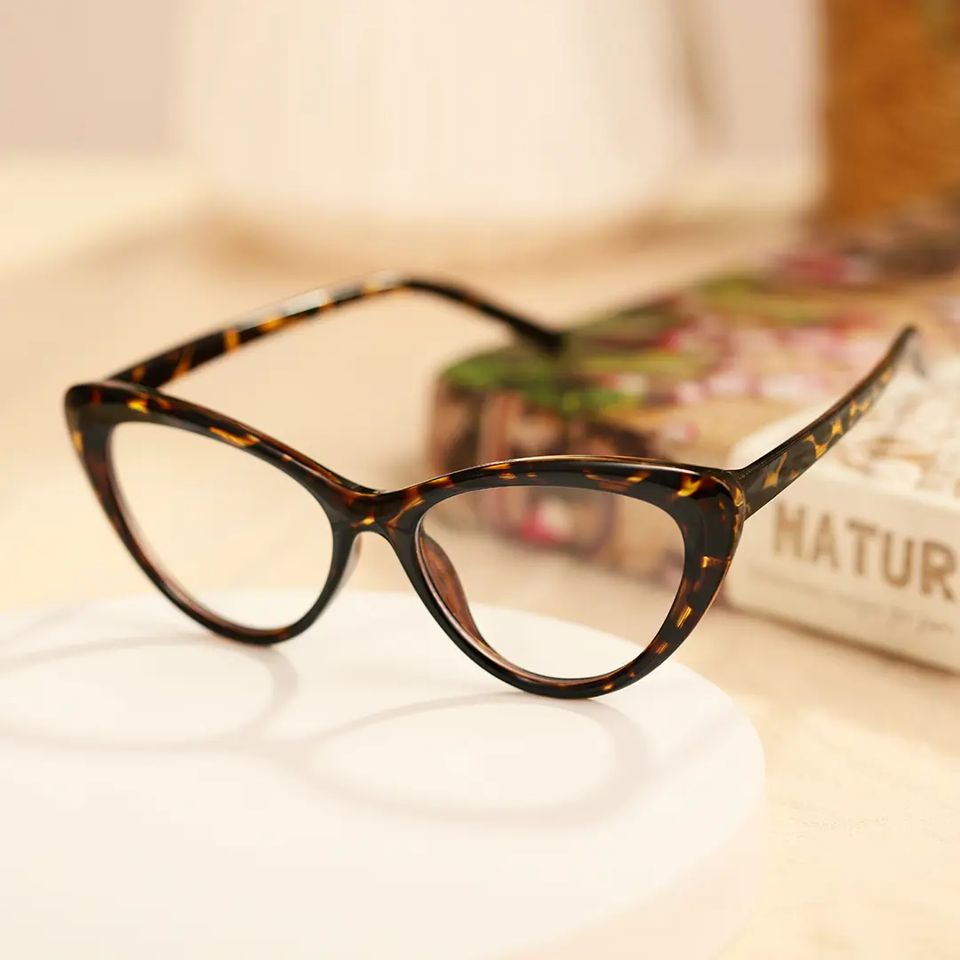 Scene view of Andy vintage cat eye tr90 eyeglasses in tortoise. SPU: CR0072404