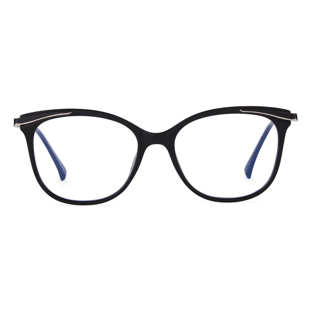 Front view of Dante cat eye tr90 eyeglasses CR0072408 in black